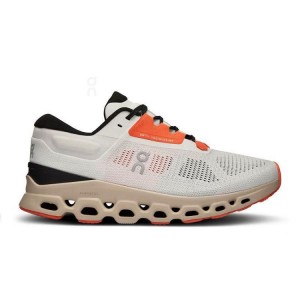 Beige Women On Cloud Cloudstratus 3 Road Running Shoes | IE_ON9135