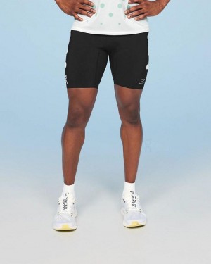 Black Men On Cloud Marathon Tight Distance Shorts | IE_ON8527