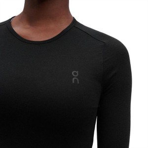 Black Women On Cloud Merino Long-T T-shirts | IE_ON8348