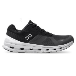 Black / White Men On Cloud Cloudrunner Wide Road Running Shoes | IE_ON8692