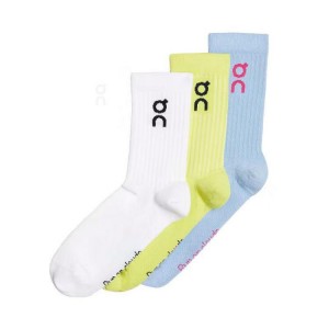 Blue / White / Yellow Men On Cloud Logo 3-Pack Socks | IE_ON8781