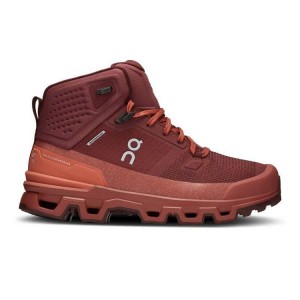 Burgundy Women On Cloud Cloudrock 2 Waterproof Hiking Boots | IE_ON8839