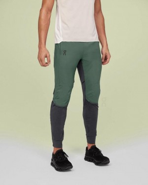 Green / Grey Men On Cloud Running Pants | IE_ON8922