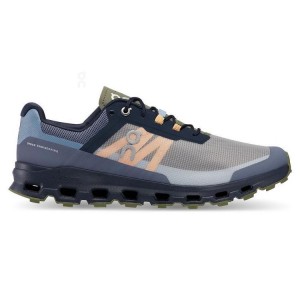 Grey / Olive Men On Cloud Cloudvista Trail Running Shoes | IE_ON8633