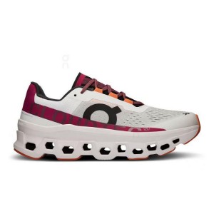 Grey / Red Women On Cloud Cloudmonster Road Running Shoes | IE_ON8209