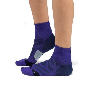 Purple Men On Cloud Performance Mid Socks | IE_ON8640