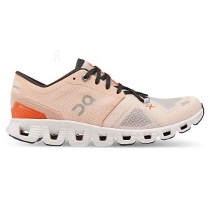 Rose Women On Cloud Cloud X 3 Road Running Shoes | IE_ON8198