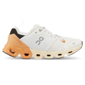 White / Gold Women On Cloud Cloudflyer 4 Road Running Shoes | IE_ON8716