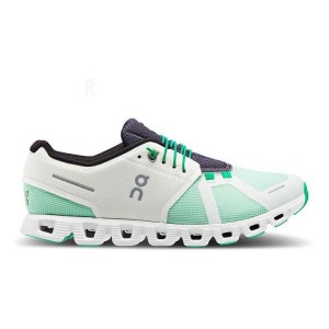 White / Green Men On Cloud Cloud 5 Push Sneakers | IE_ON8201