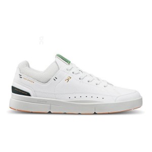 White / Green Men On Cloud THE ROGER Centre Court Sneakers | IE_ON8052