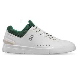 White / Green Women On Cloud THE ROGER Advantage Sneakers | IE_ON8695