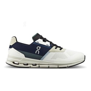 White / Navy Men On Cloud Cloudrift Sneakers | IE_ON8400