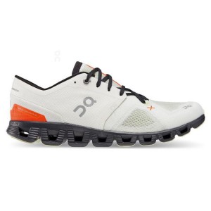 White / Orange Men On Cloud Cloud X 3 Road Running Shoes | IE_ON9057