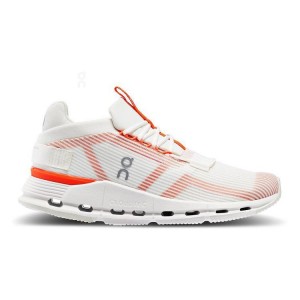 White / Orange Women On Cloud Cloudnova Void Sneakers | IE_ON8337