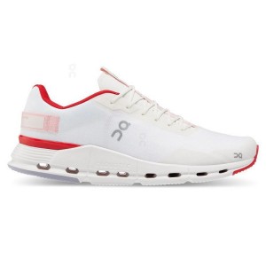 White / Red Men On Cloud Cloudnova Form Sneakers | IE_ON9009