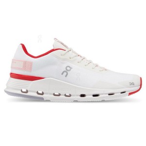 White / Red Women On Cloud Cloudnova Form Sneakers | IE_ON8653