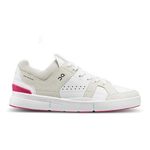 White / Red Women On Cloud THE ROGER Clubhouse Sneakers | IE_ON8069