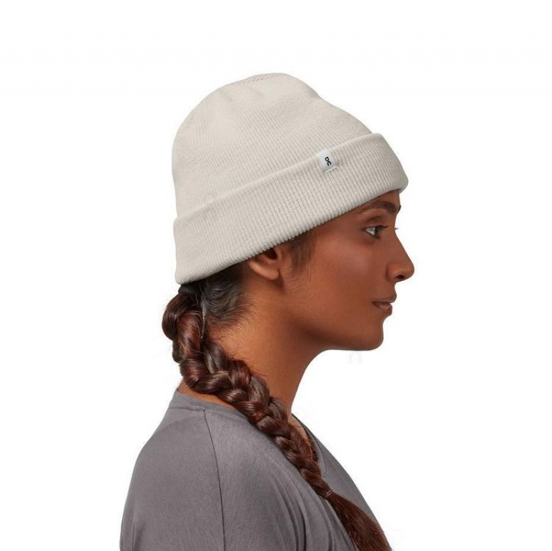 Beige Men On Cloud Merino Beanie | IE_ON9149