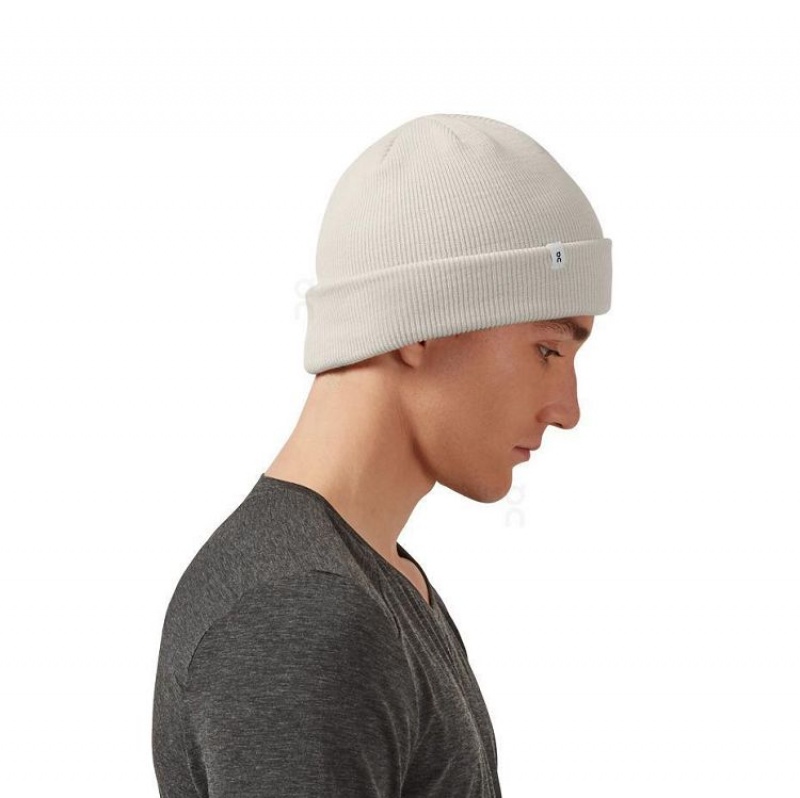 Beige Men On Cloud Merino Beanie | IE_ON9149