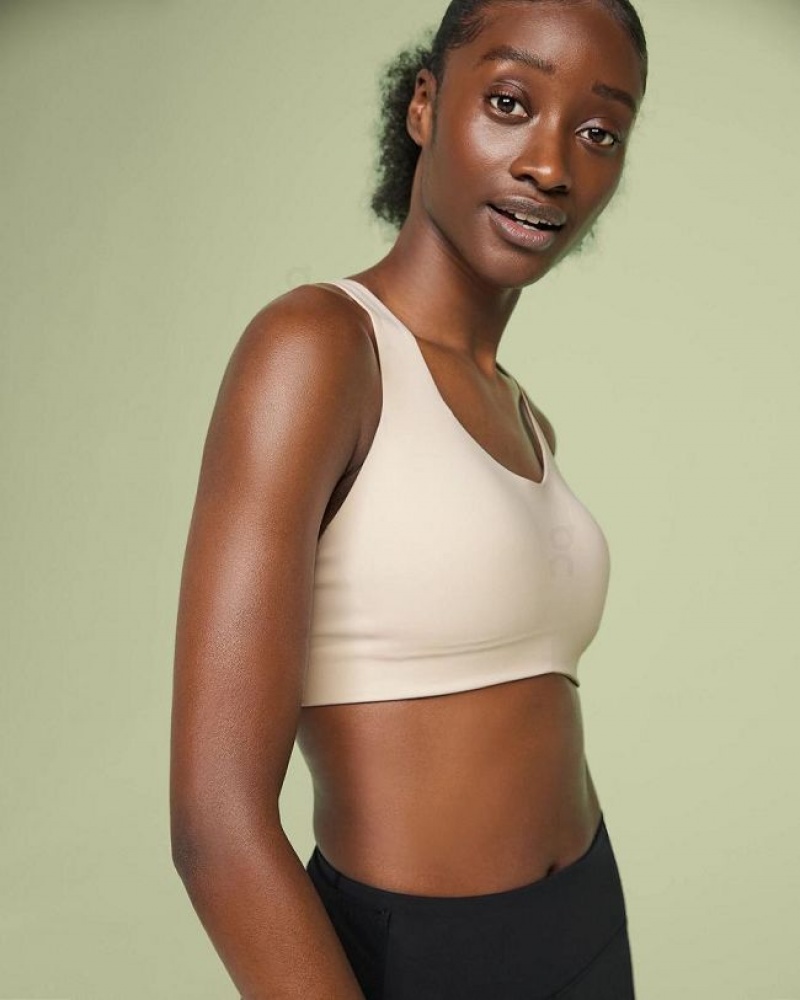 Beige Women On Cloud Active Bras | IE_ON8445