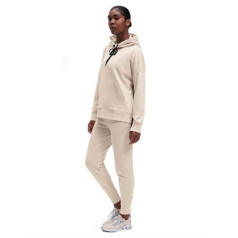 Beige Women On Cloud Hoodie | IE_ON8736