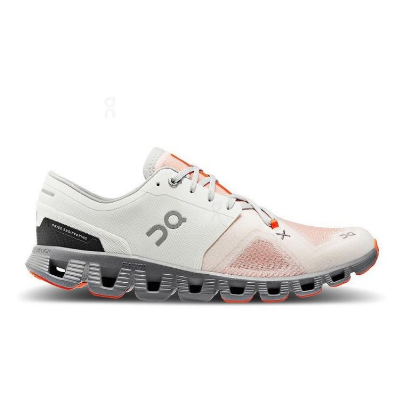 Beige / Orange Men On Cloud Cloud X 3 Road Running Shoes | IE_ON8917