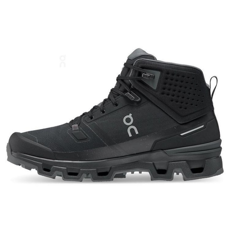 Black Men On Cloud Cloudrock 2 Waterproof Hiking Boots | IE_ON9048