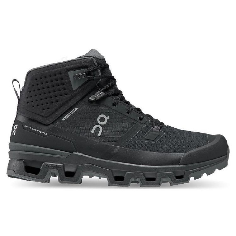 Black Men On Cloud Cloudrock 2 Waterproof Hiking Boots | IE_ON9048