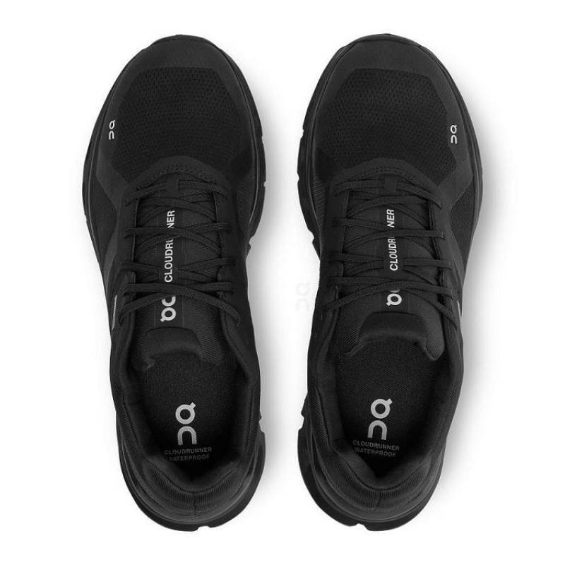 Black Men On Cloud Cloudrunner Waterproof Road Running Shoes | IE_ON8555