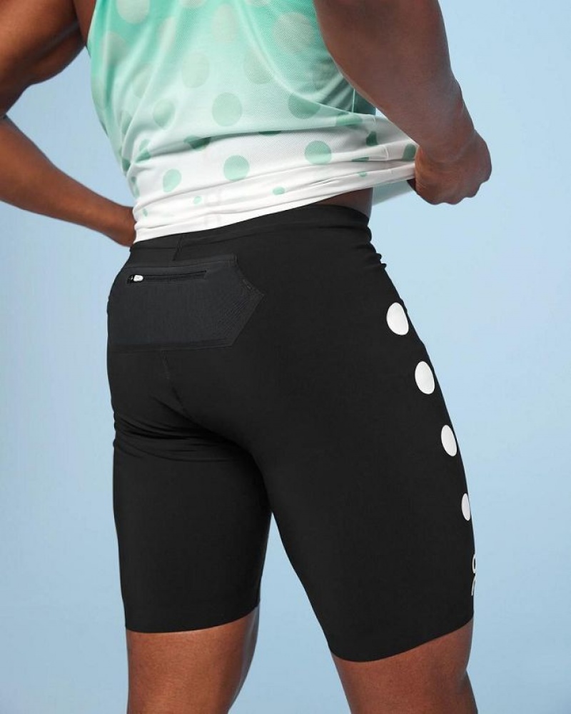 Black Men On Cloud Marathon Tight Distance Shorts | IE_ON8527