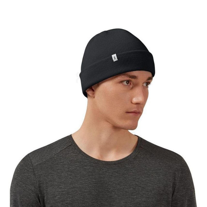 Black Men On Cloud Merino Beanie | IE_ON8479