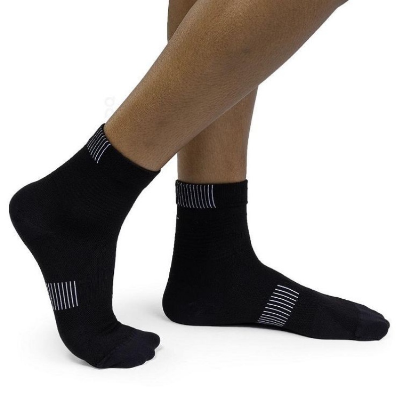 Black Men On Cloud Ultralight Mid Socks | IE_ON8744