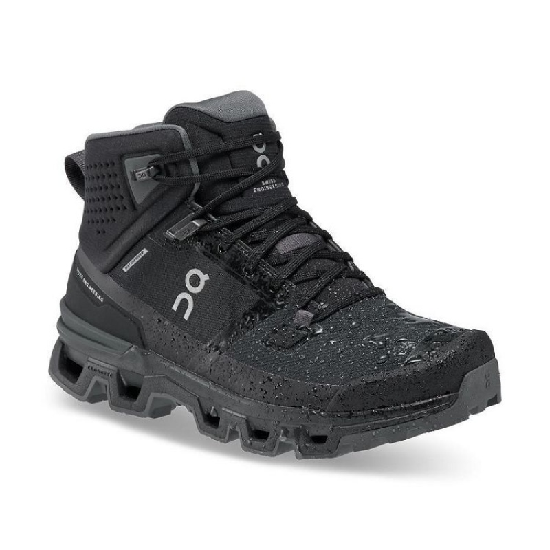 Black Women On Cloud Cloudrock 2 Waterproof Hiking Boots | IE_ON8399