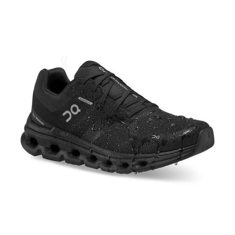 Black Women On Cloud Cloudrunner Waterproof Road Running Shoes | IE_ON8503