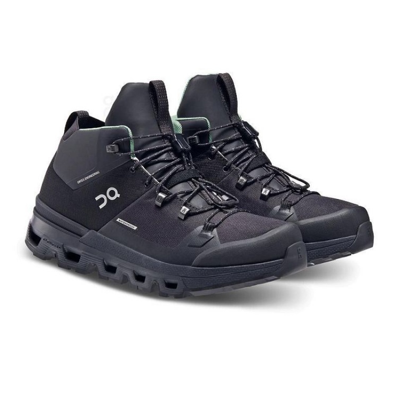 Black Women On Cloud Cloudtrax Waterproof Hiking Boots | IE_ON8457