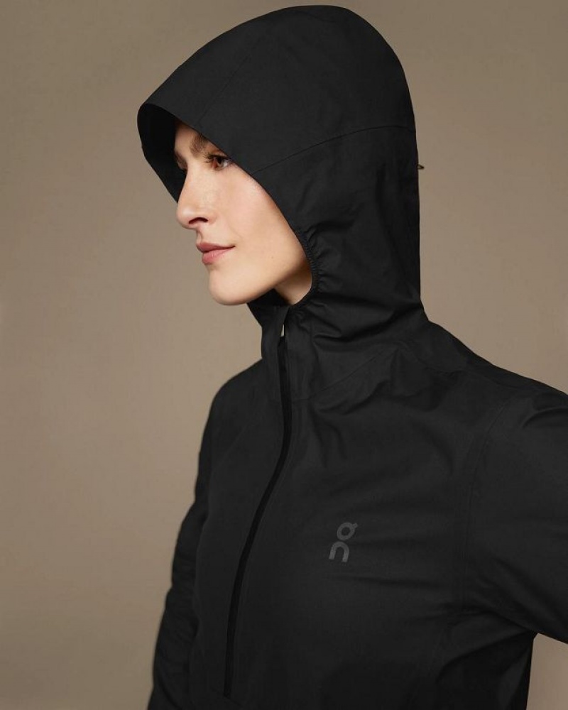 Black Women On Cloud Waterproof Anorak Jackets | IE_ON8284