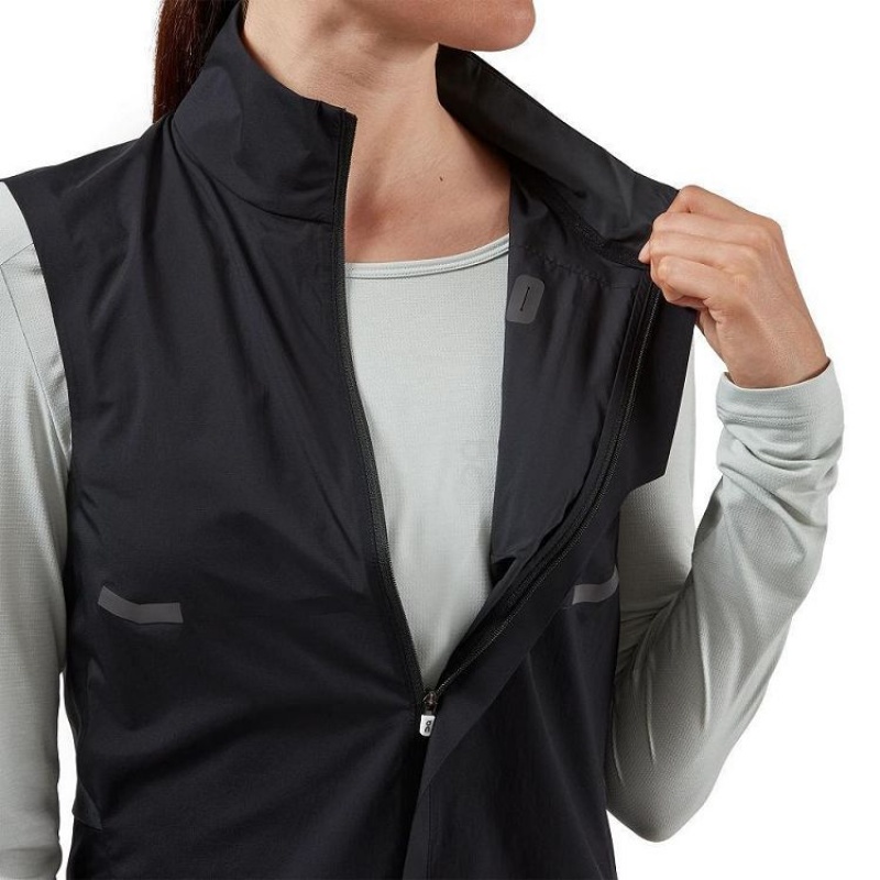 Black Women On Cloud Weather Vest Jackets | IE_ON8391