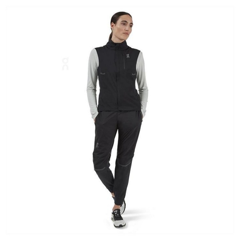 Black Women On Cloud Weather Vest Jackets | IE_ON8391