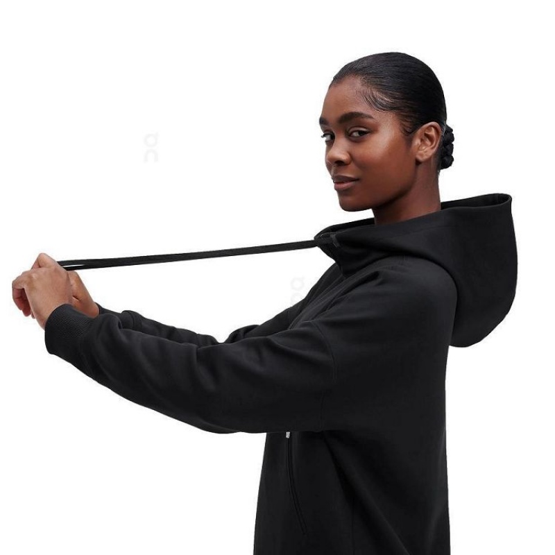 Black Women On Cloud Zipped Hoodie | IE_ON8916