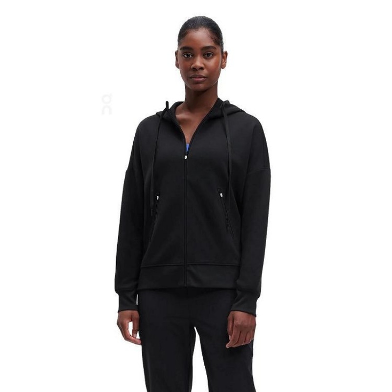 Black Women On Cloud Zipped Hoodie | IE_ON8916