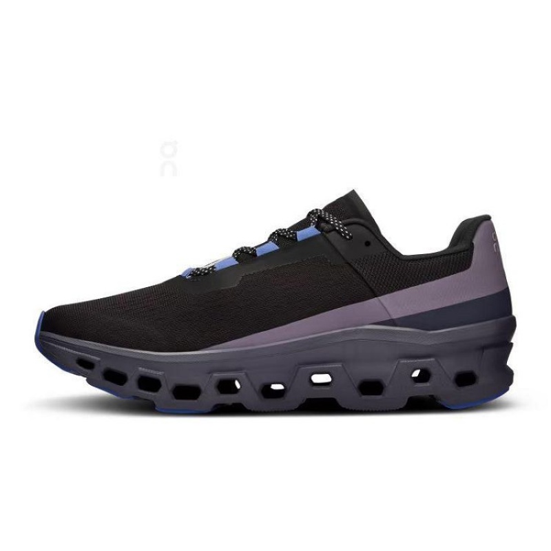 Black / Blue Men On Cloud Cloudmonster Road Running Shoes | IE_ON8443