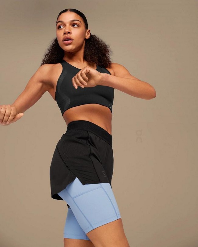 Black / Blue Women On Cloud Active Shorts | IE_ON9121