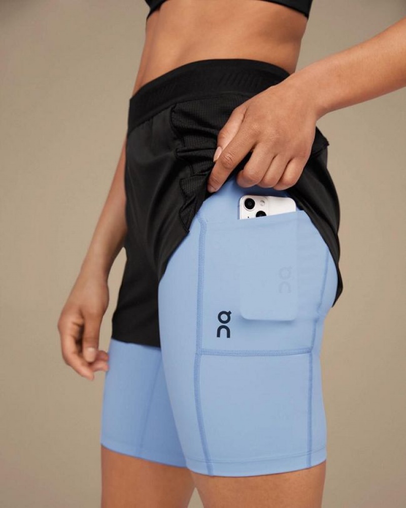 Black / Blue Women On Cloud Active Shorts | IE_ON9121