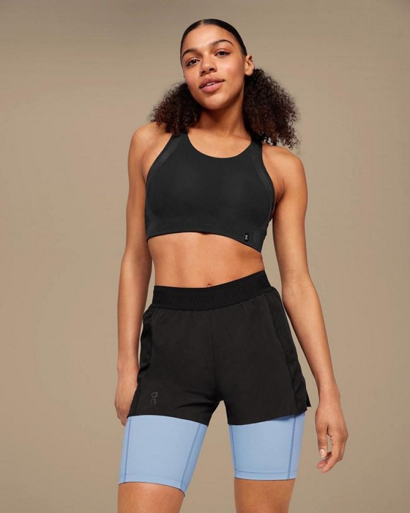 Black / Blue Women On Cloud Active Shorts | IE_ON9121