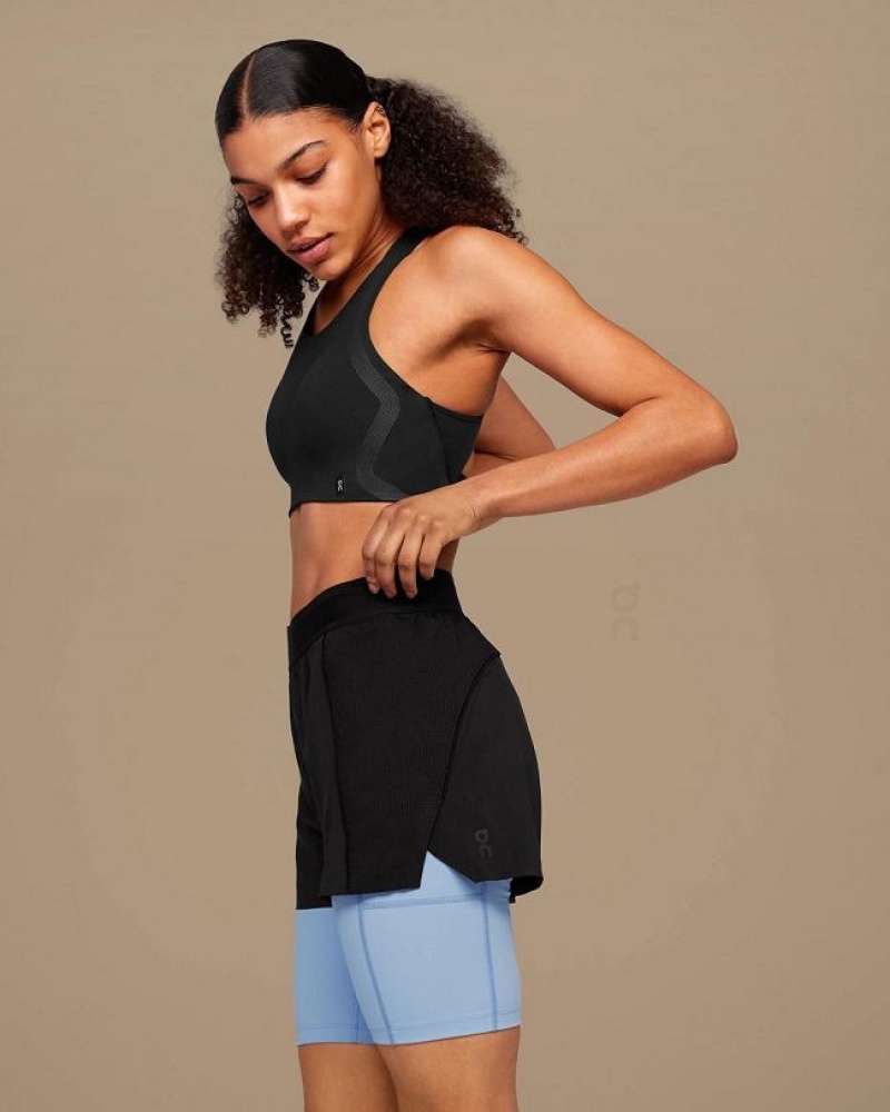 Black / Blue Women On Cloud Active Shorts | IE_ON9121