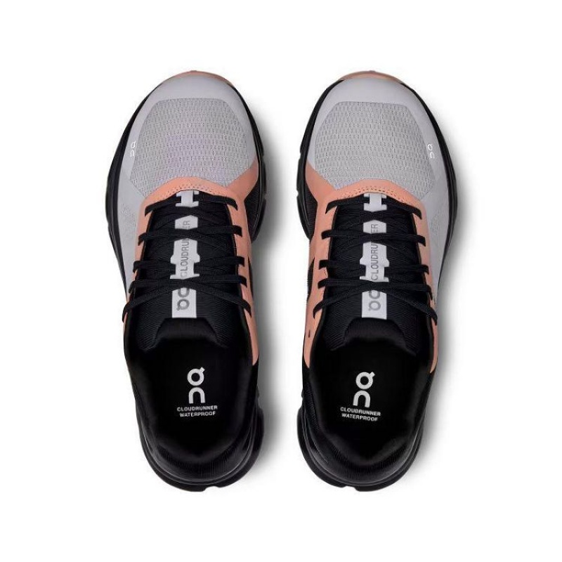 Black / Grey Women On Cloud Cloudrunner Waterproof Road Running Shoes | IE_ON8693