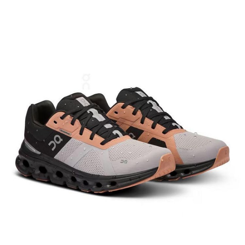 Black / Grey Women On Cloud Cloudrunner Waterproof Road Running Shoes | IE_ON8693