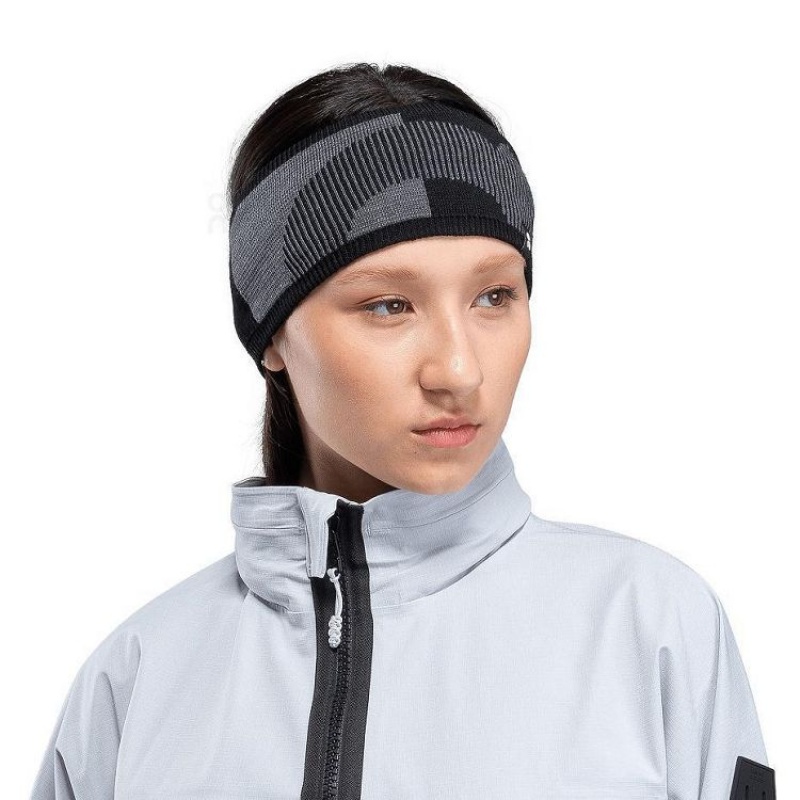 Black / Grey Women On Cloud Explorer Merino Headband | IE_ON8805