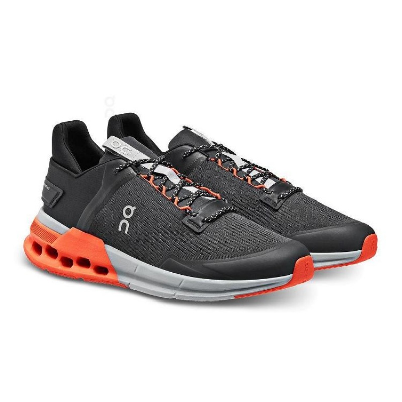 Black / Orange Men On Cloud Cloudnova Flux Sneakers | IE_ON8582