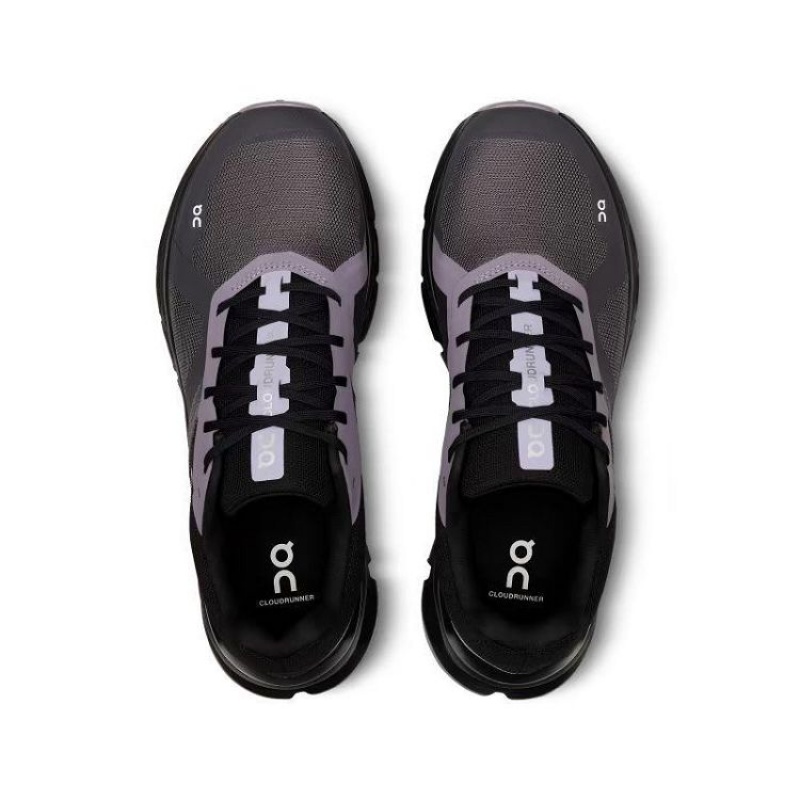 Black / Purple Men On Cloud Cloudrunner Road Running Shoes | IE_ON8231